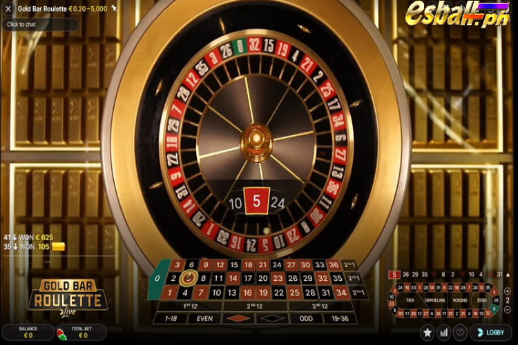 Gold Bar Roulette Evolution Live Casino Game