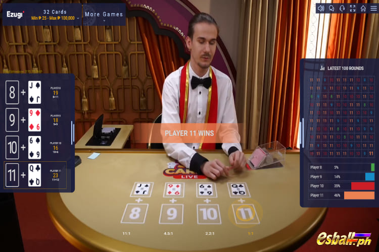 EZugi live 32 Cards Casino game Features