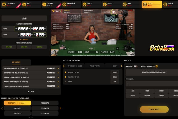 TVBet Casino Live Blackjack Game Procedure