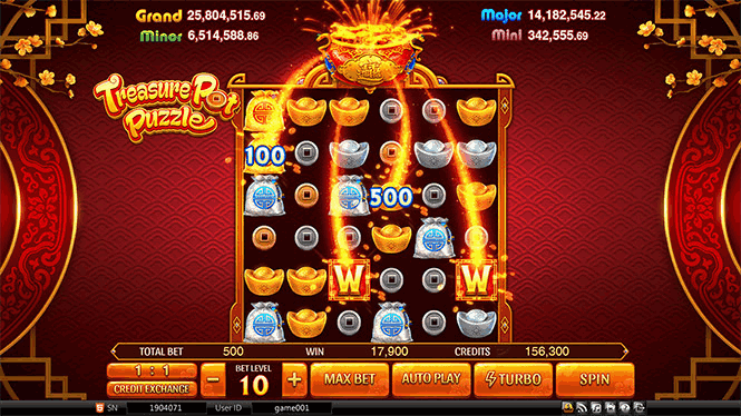 Treasure Pot Puzzle Fortune Slots  Match 3 Game 