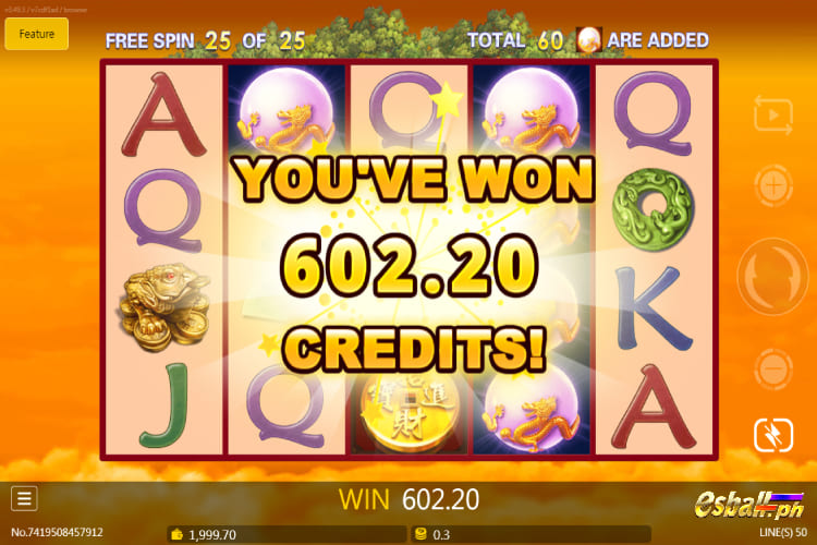 JDB Lucky Dragons Slot - Free spin bonus 3