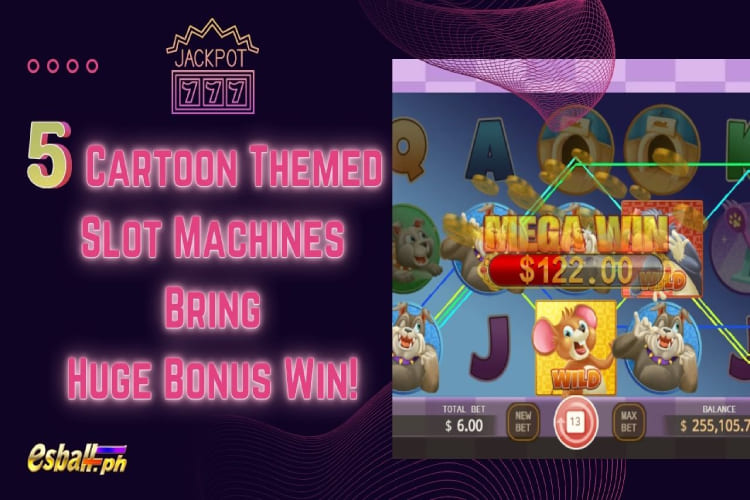 5 Cartoon Themed Slot Machines Bring Huge Bonus Win!