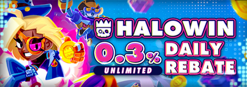 HaloWin Casino 0.3% Unlimited Daily Rebate