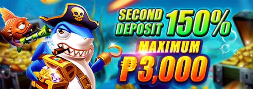 150% Second Deposit Bonus, Maximum Bonus ₱3000