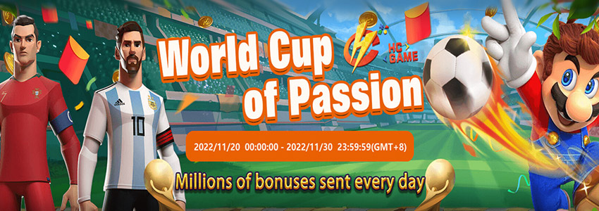 World Cup of Passino, HC Game Millions of bonuses sent every day