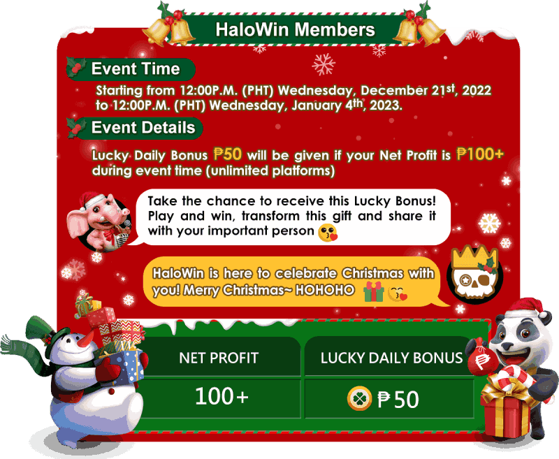 Daily Bonus ₱50, Christmas and New Year Limited Bonus Offer