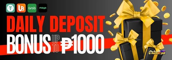 Daily deposit bonus up to ₱1000 (PayMaya/GrabPay/Bank/USDT)